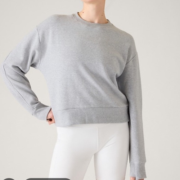 Athleta Tops - Athleta Retroplush Revive Crewneck Sweatshirt Gray Heather S/659243